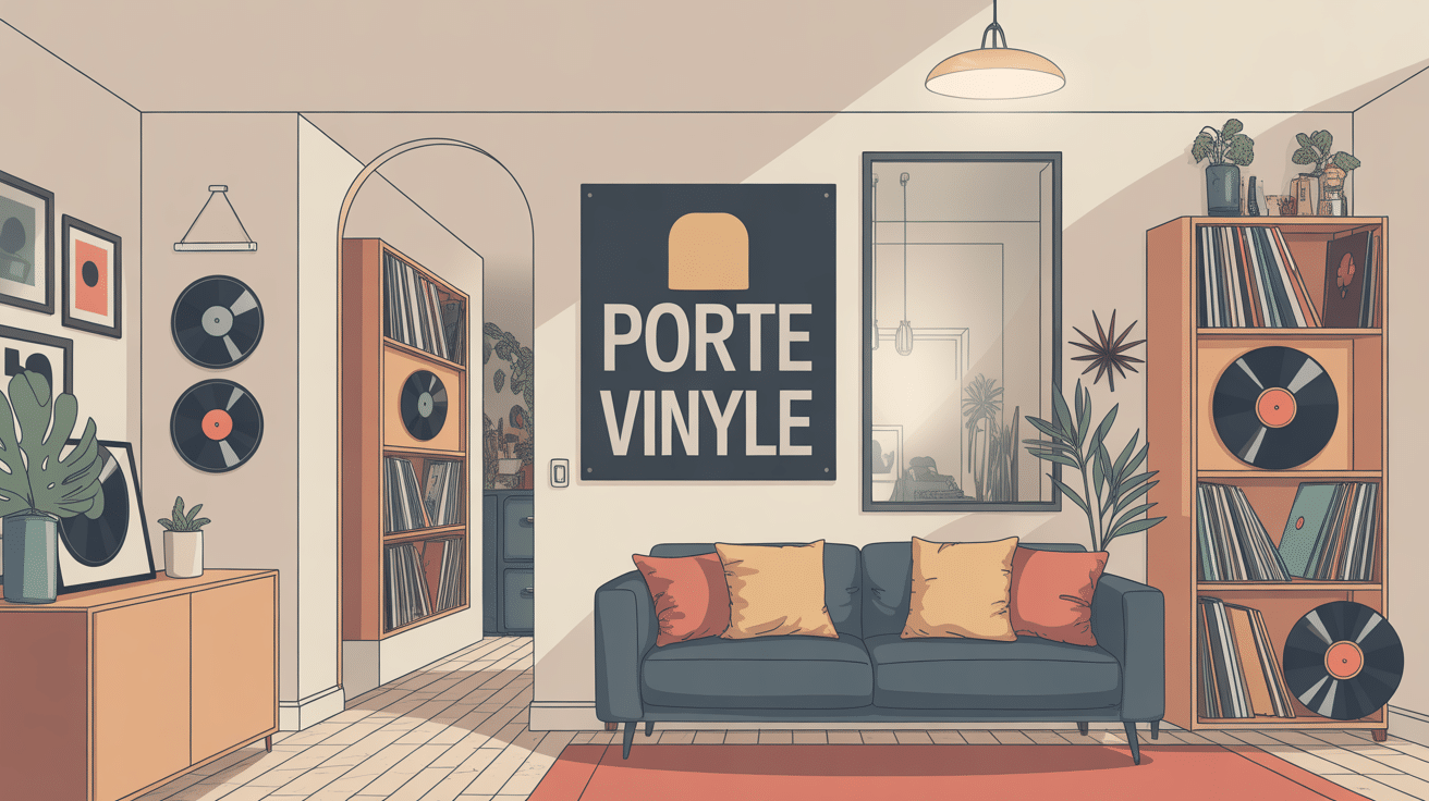 porte vinyle différents modèles modernes salon