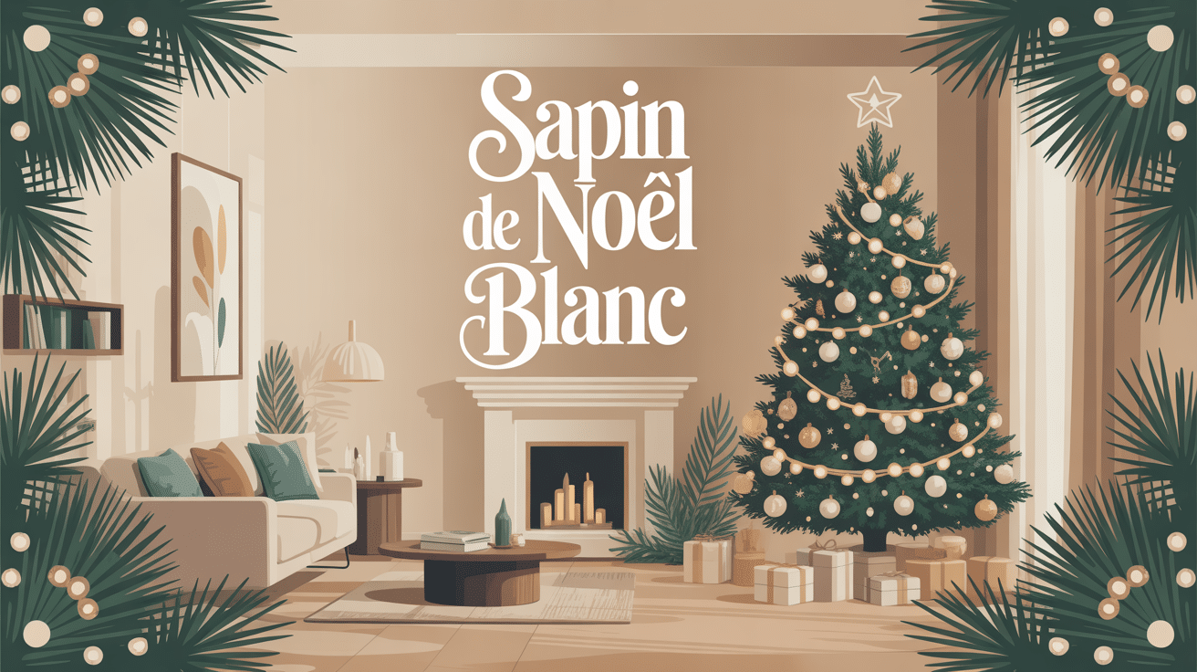 sapin de noel blanc décor lumineux chic