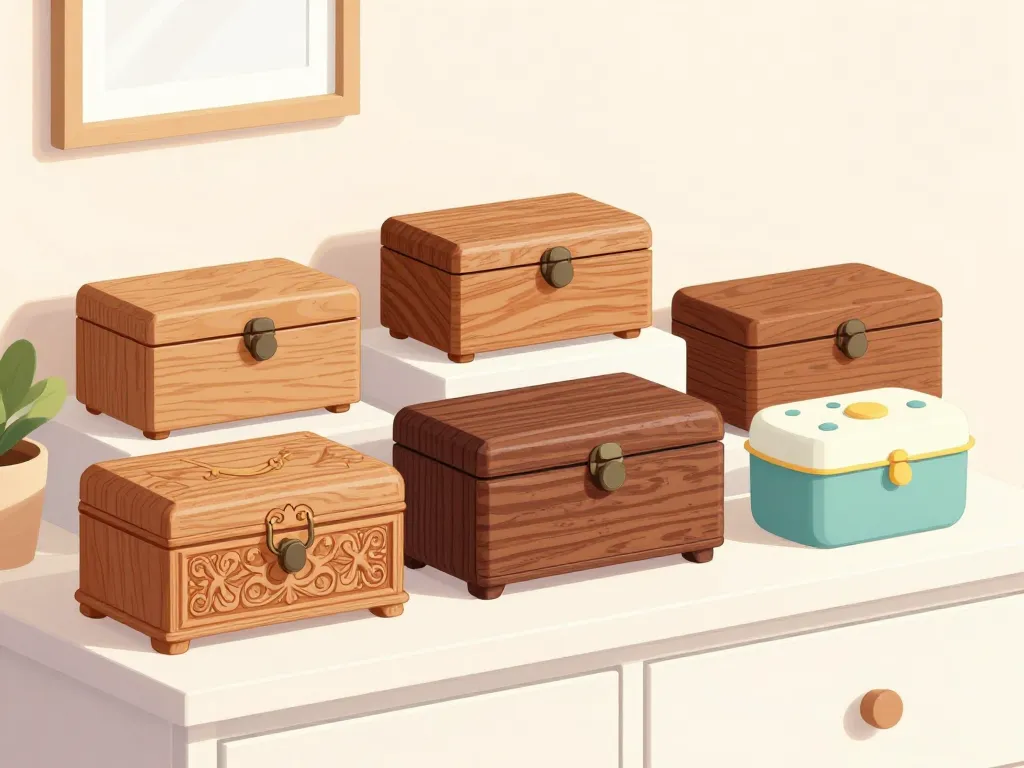 varietes boite a bijoux bois vintage moderne enfant