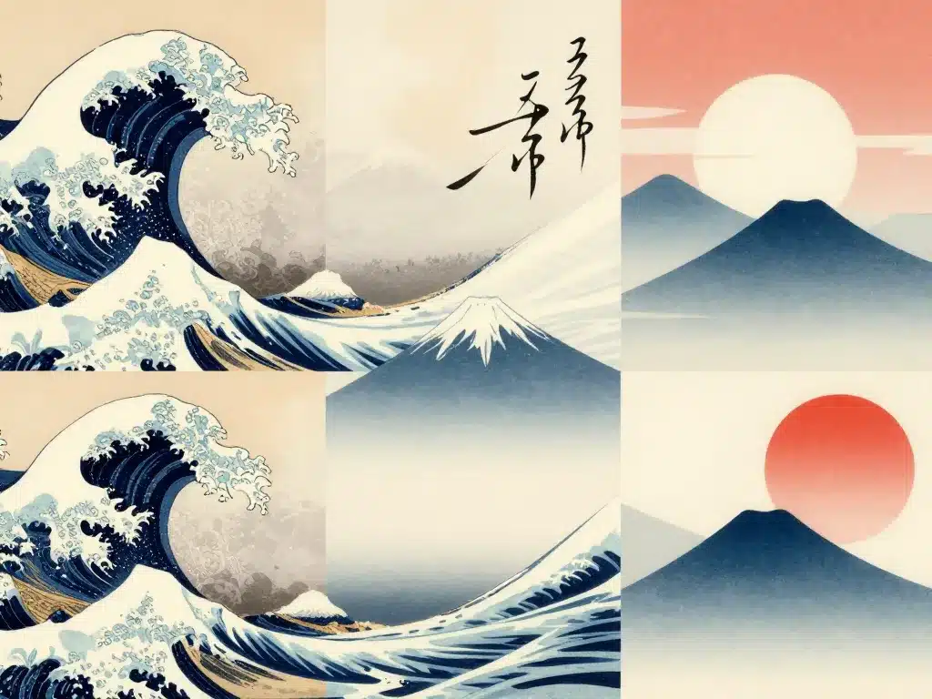 collage styles tableau japonais ukiyo-e moderne