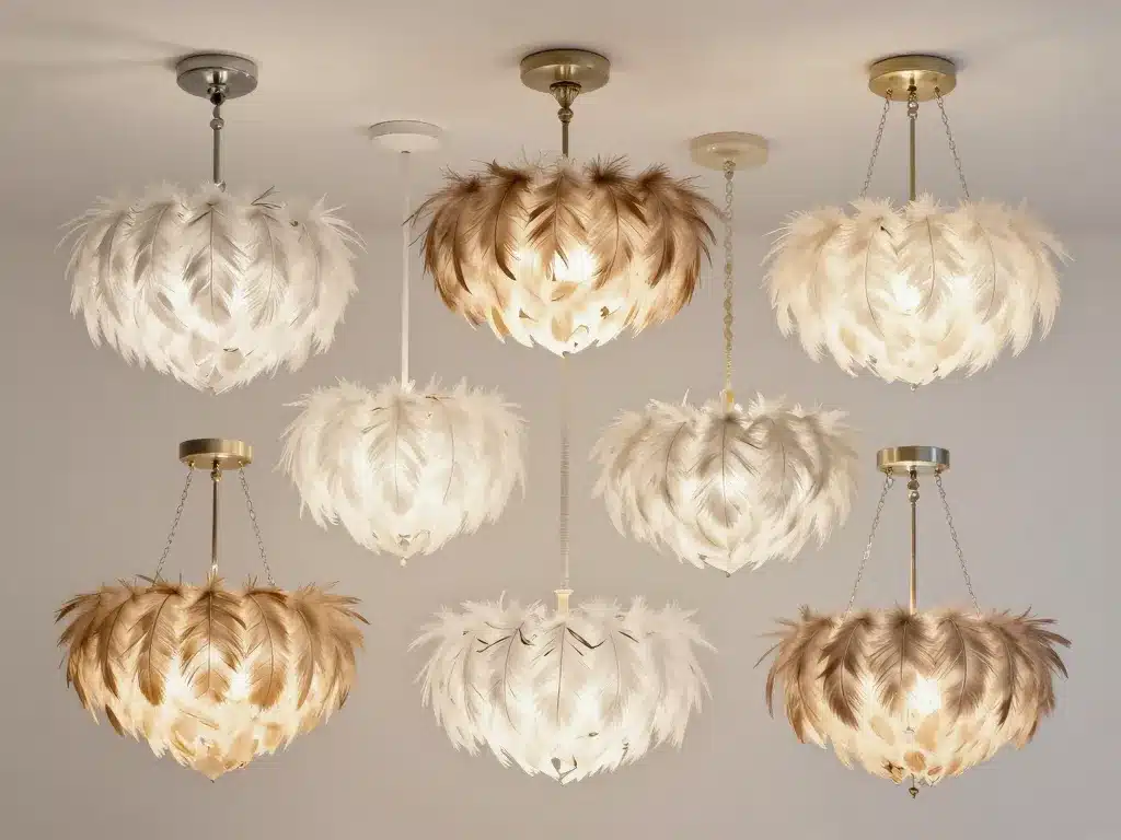 lustre en plume différents styles et matériaux