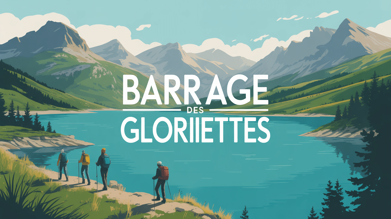 barrage des gloriettes lac turquoise et montagnes