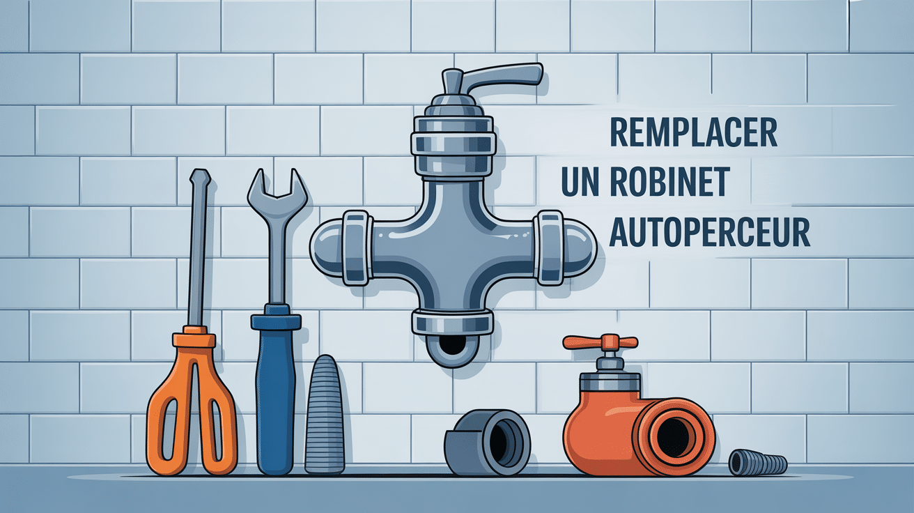 illustration comment remplacer un robinet autoperceur outils plomberie