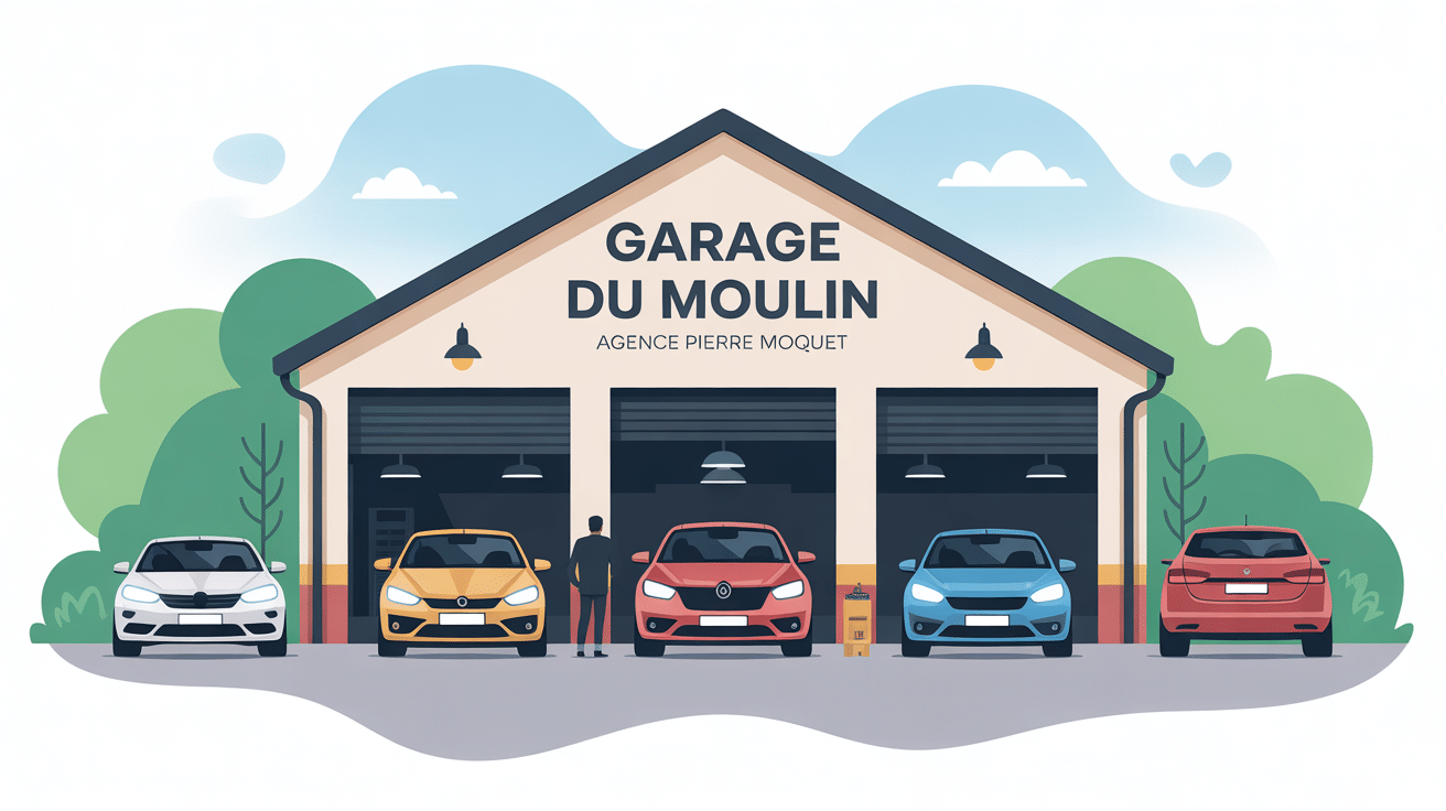 garage du moulin - agence pierre moquet illustration accueil moderne