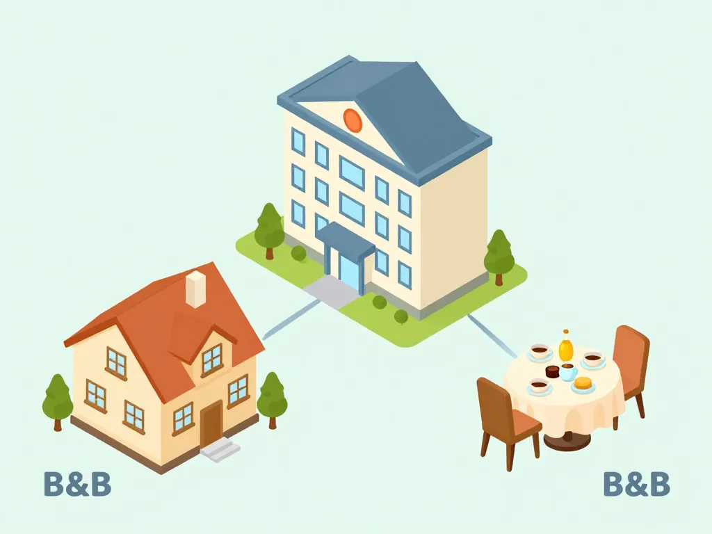 diagramme visualisation différence guesthouse hotel bnb