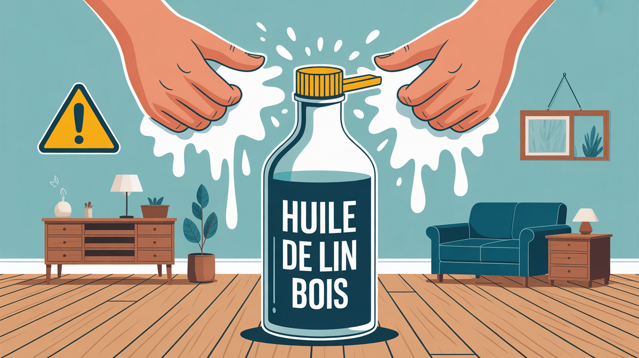 Illustration huile de lin bois danger sécurité