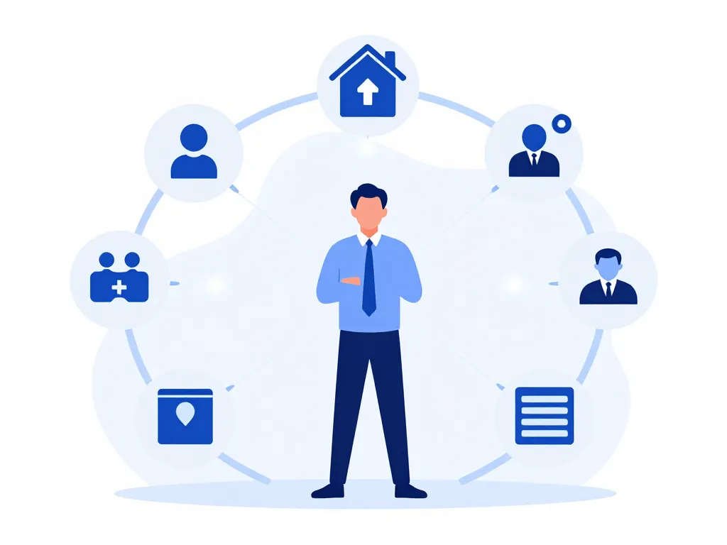 Visuel réseau centralisé Immofacile symbolisant la gestion immobilière