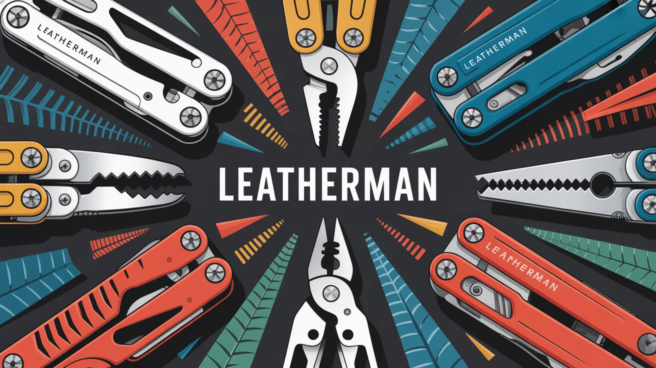 Illustration moderne Leatherman avec plusieurs outils stylisés
