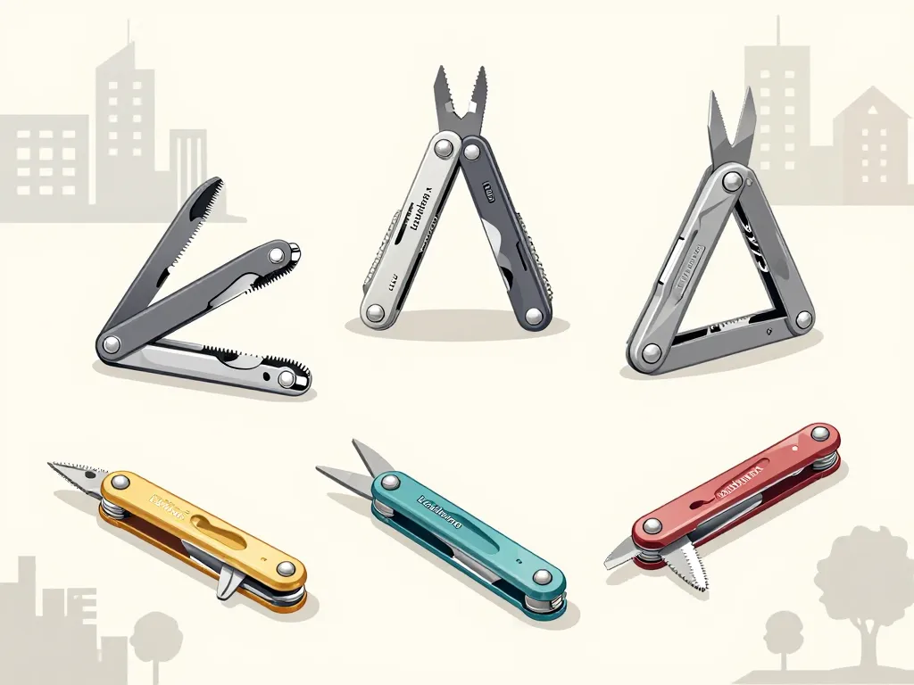 Différents Leatherman scène produit usages