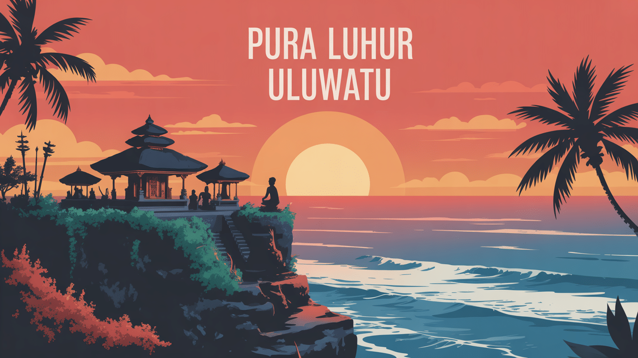 Pura Luhur Uluwatu sur falaise au coucher de soleil