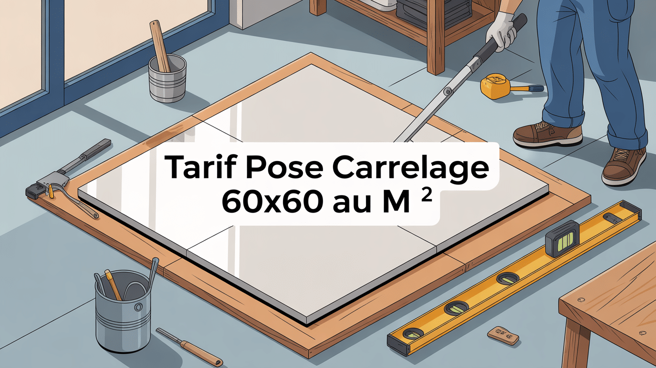 Illustration chantier tarif pose carrelage 60x60 au m2