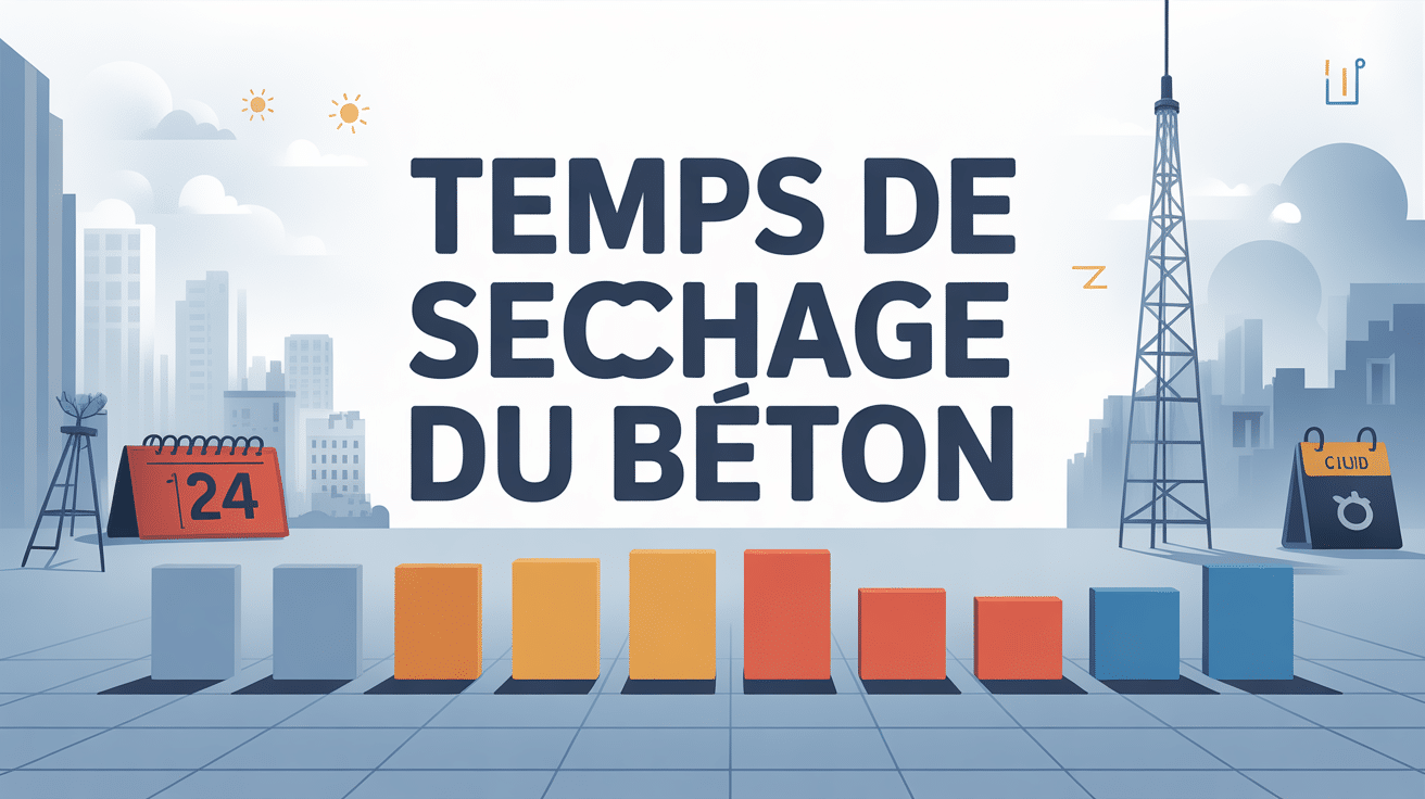 illustration temps de sechage beton avec calendrier