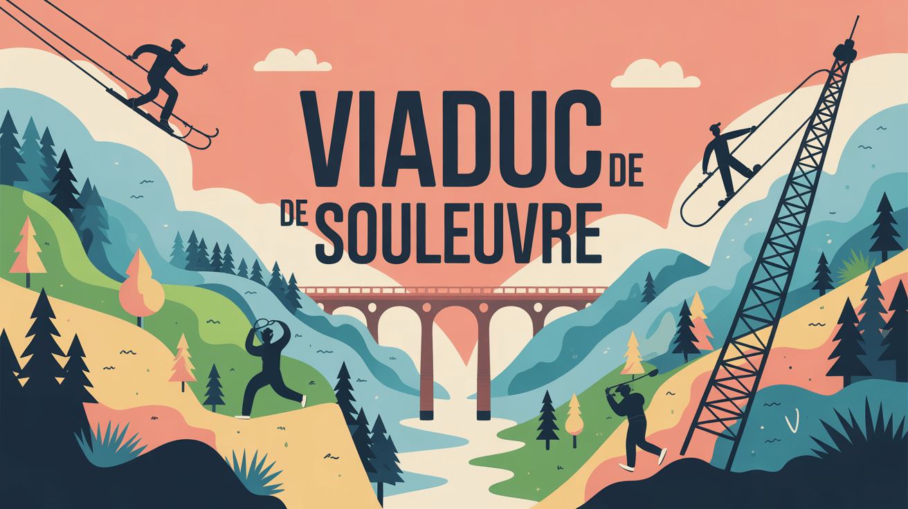 viaduc de souleuvre illustration vectorielle activités