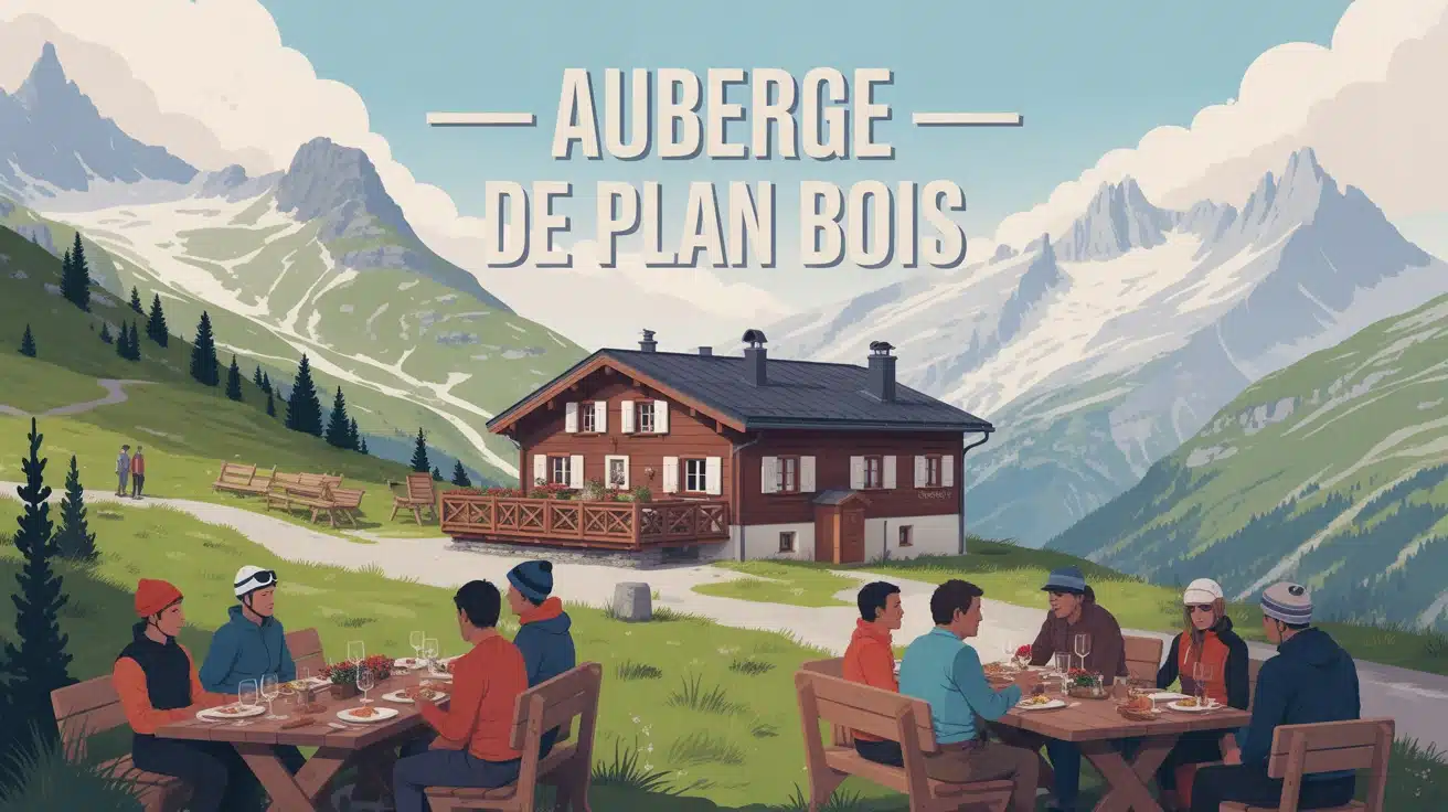 Chalet Auberge de Plan Bois en montagne enneigée