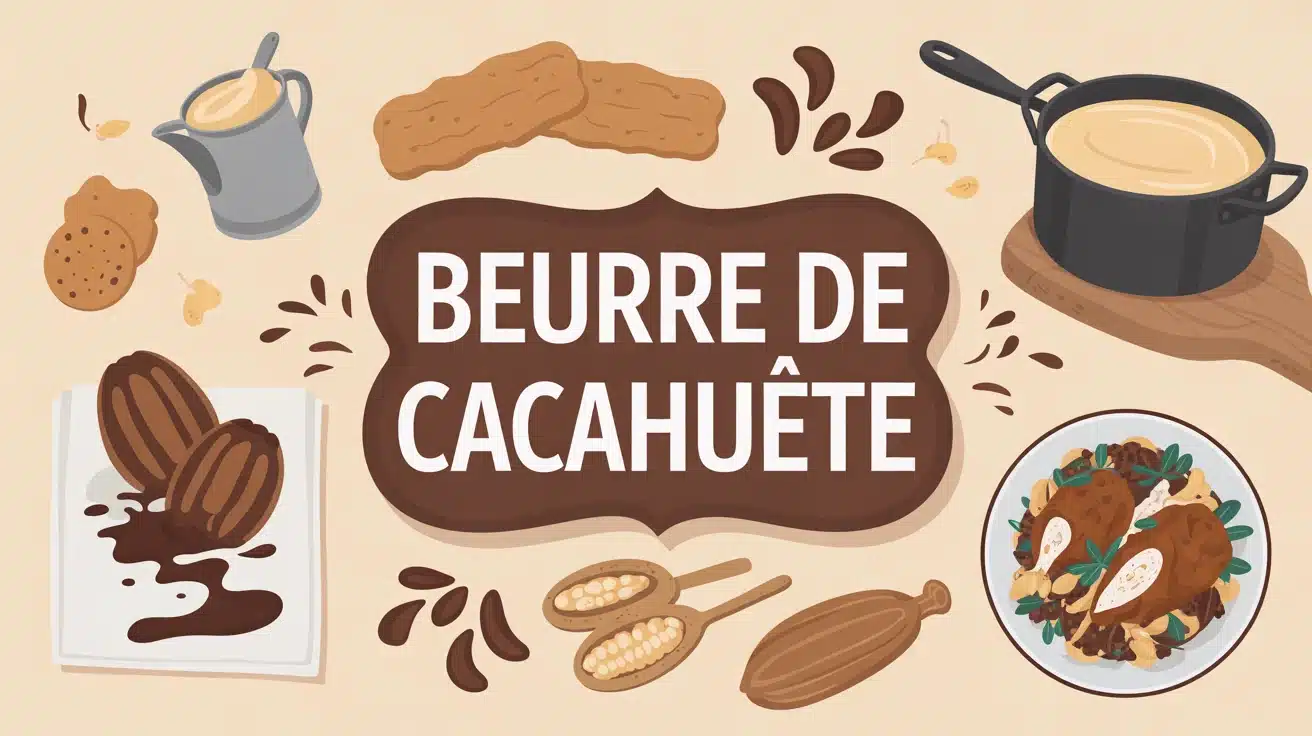 Pot de beurre de cacahuète avec cookies, sauce et plat salé