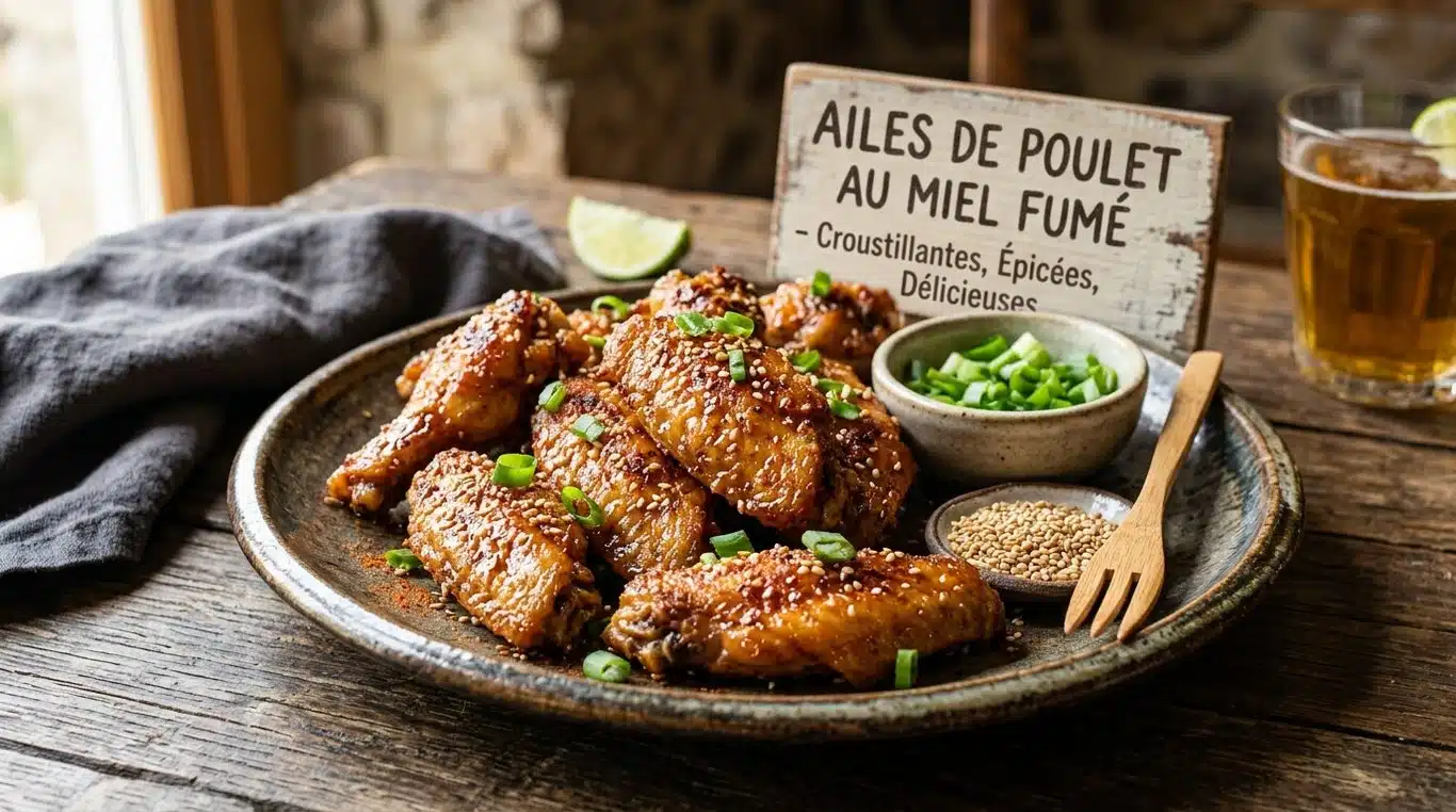Ailes de poulet croustillantes laquées au miel et paprika fumé