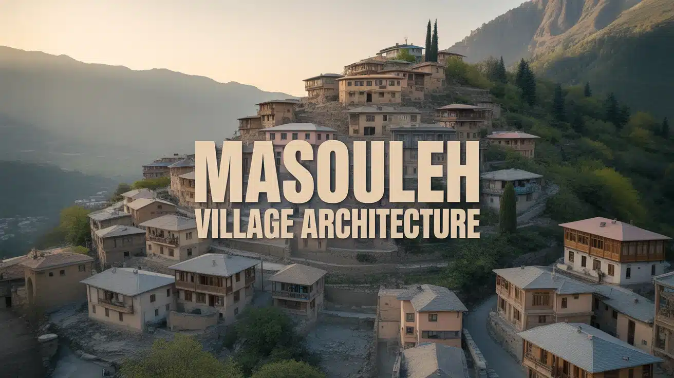 Illustration vectorielle de larchitecture du village de Masouleh en Iran