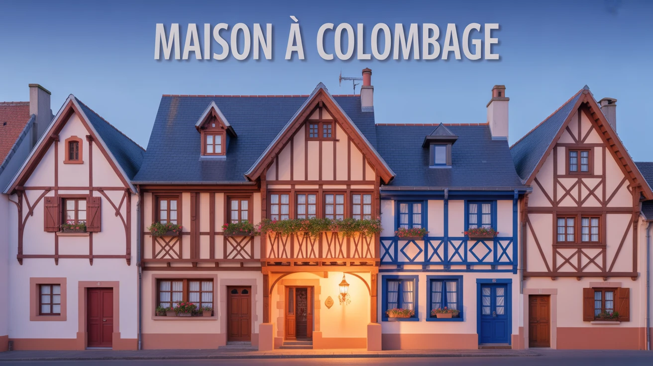 maison à colombage façade ossature bois colorée