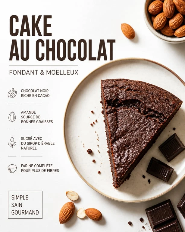 Recette de cake fondant chocolat-courgette healthy pour un goûter équilibré
