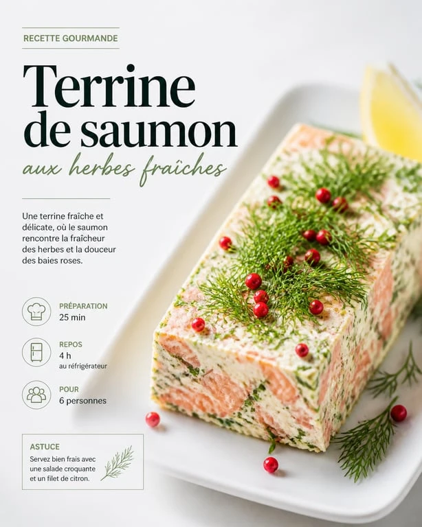 Terrine de saumon aux herbes fraîches pour vos entrées froides