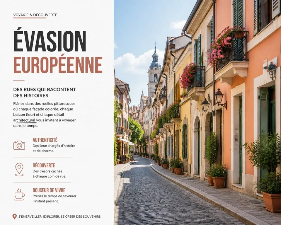Week-end en Europe : rue pittoresque dans une ville historique européenne