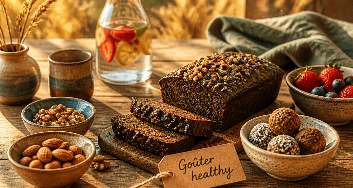 gouter healthy cake fondant chocolat courgette et energy balls