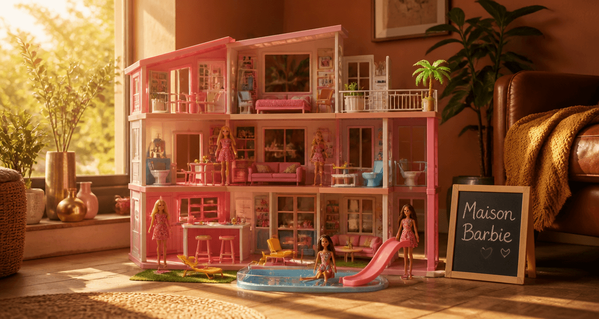maison barbie trois niveaux près fenêtre