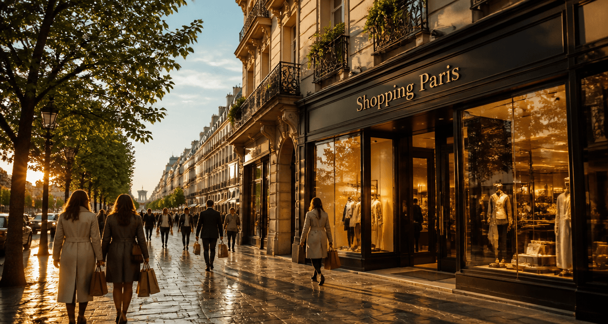 shopping a paris devanture boutique luxe passants sacs