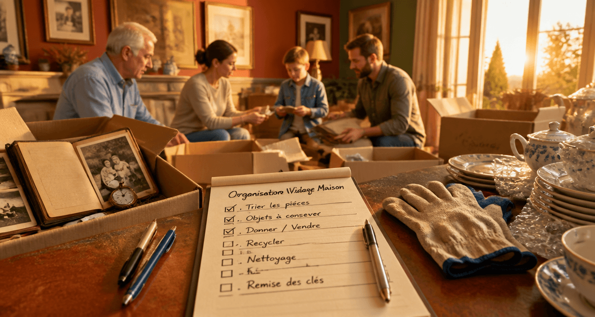 vider maison famille trie souvenirs checklist