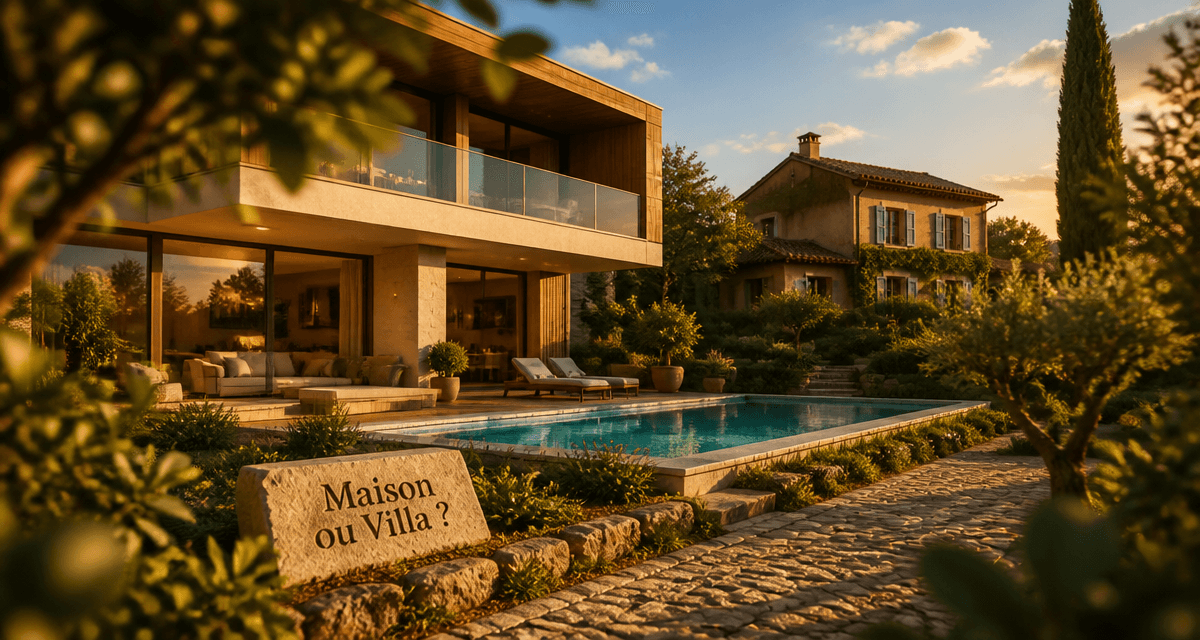 villa maison contemporaine et traditionnelle avec jardin et piscine
