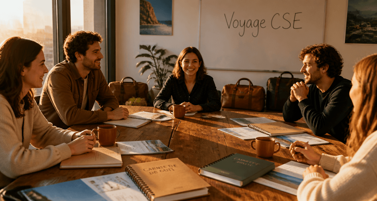 voyage cse briefing salle de réunion collègues