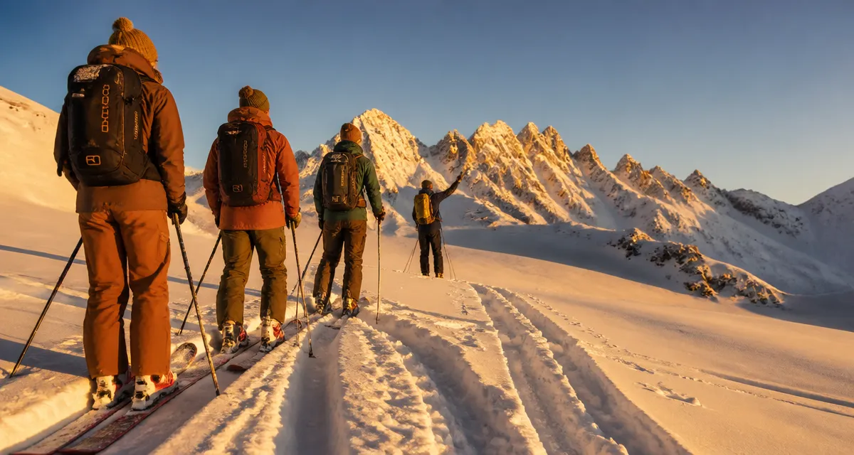 Aventure ski hors-piste groupe skieurs