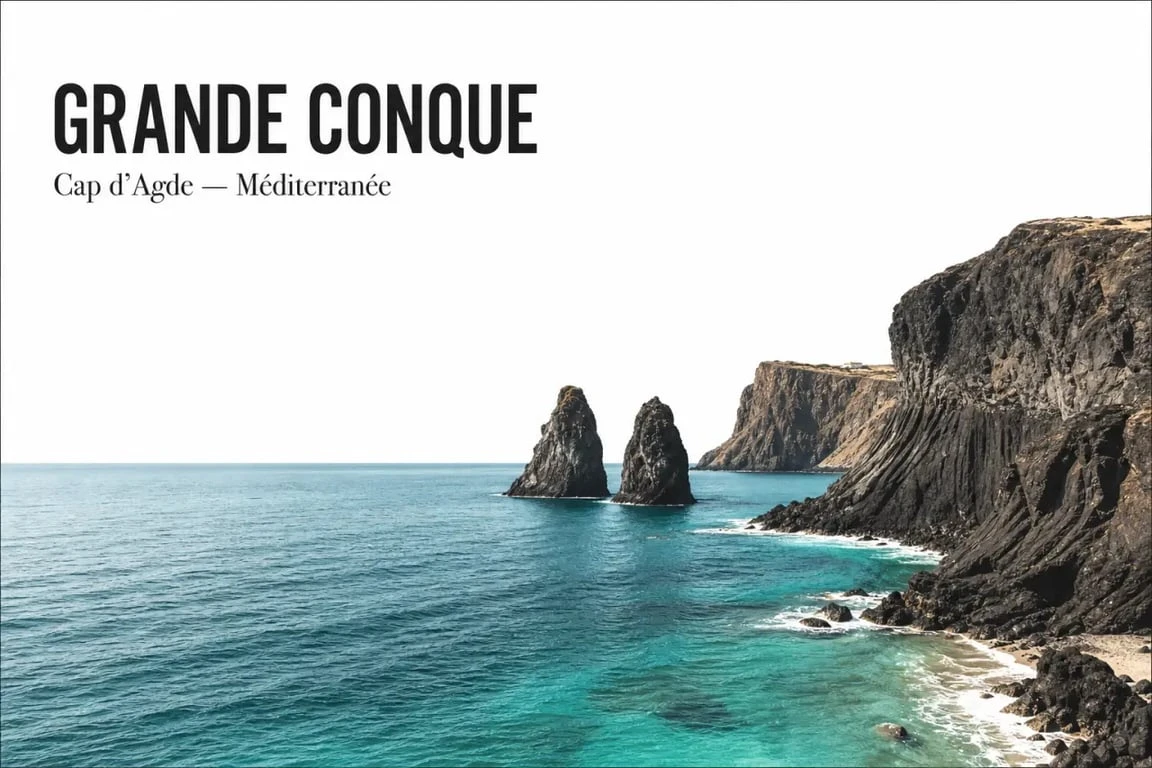 Falaises volcaniques de la Grande Conque au Cap d'Agde