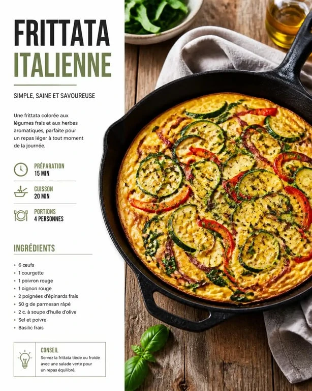 Recette de frittata pour utiliser beaucoup d'oeufs