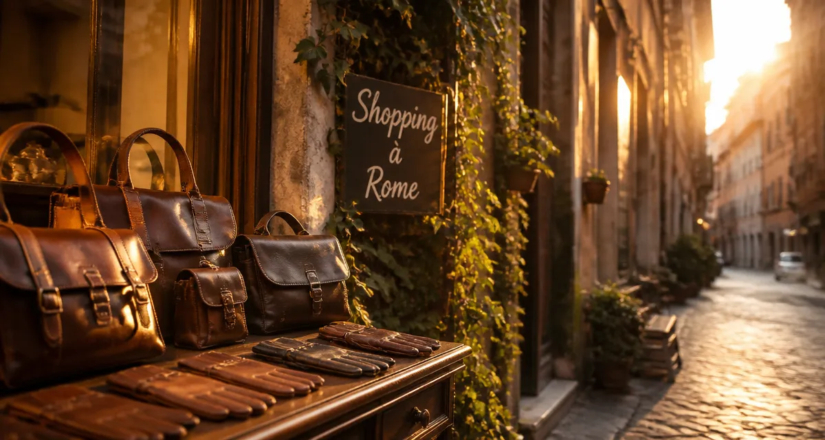 magasin rome vitrine cuir artisanat