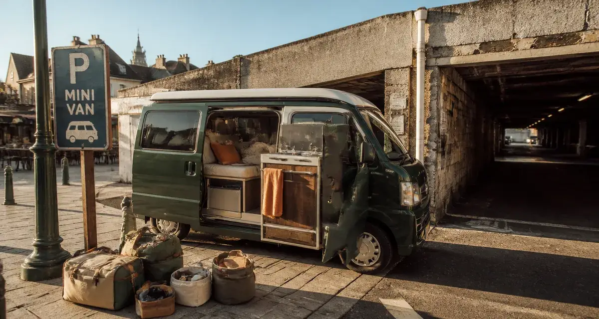 Mini van aménagé 4 places, sous 2 mètres, pour voyager en ville