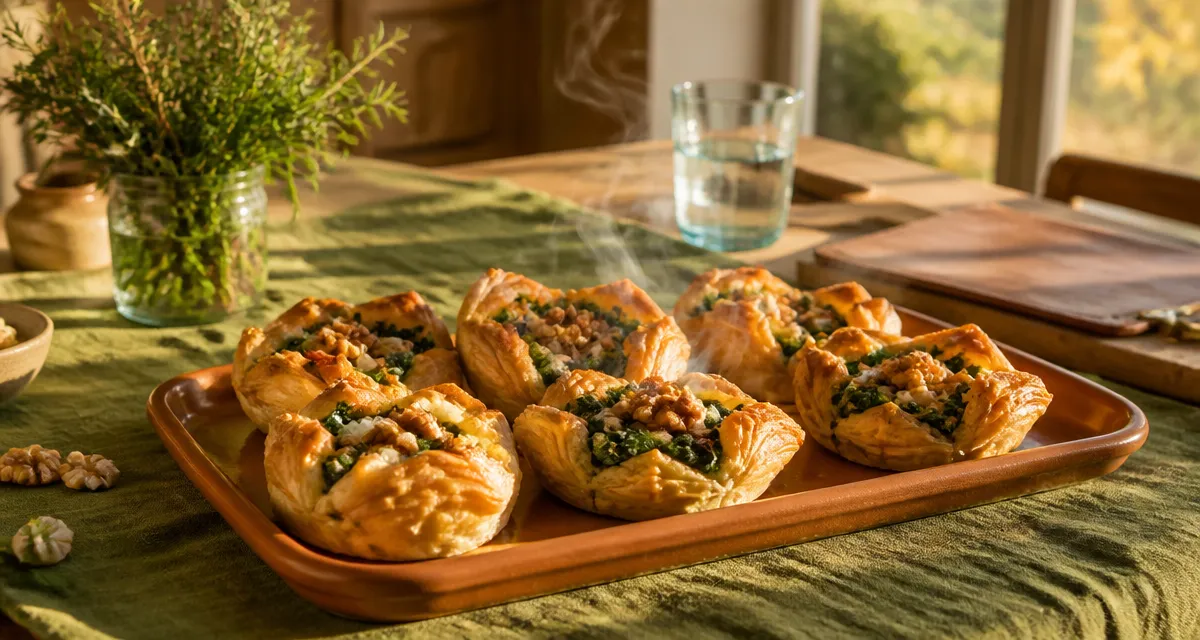 recette feuilleté salé chèvre épinards noix