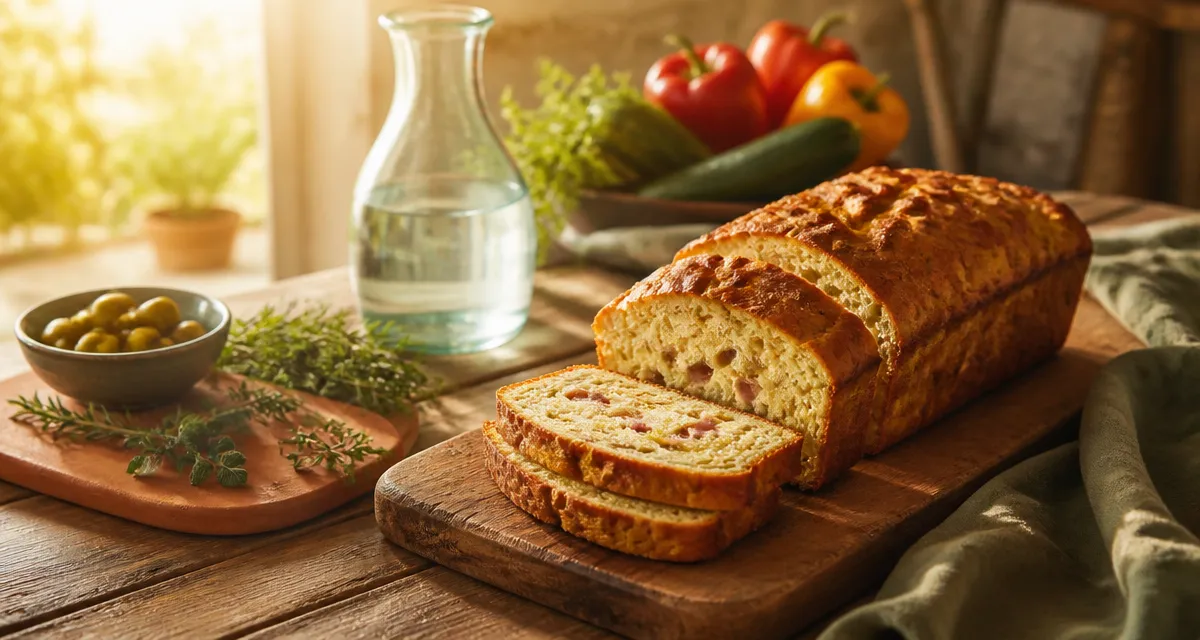 recette salé cake lardons olives