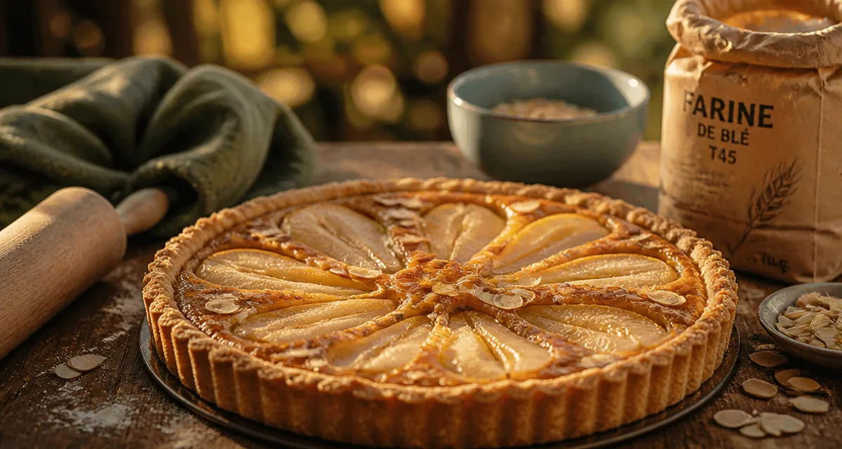 Recette sucrée avec pâte brisée tarte amandine poires
