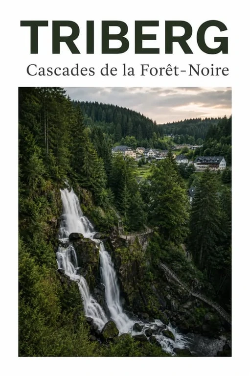 Triberg, cascade de la Forêt-Noire entourée de sapins et de sentiers forestiers