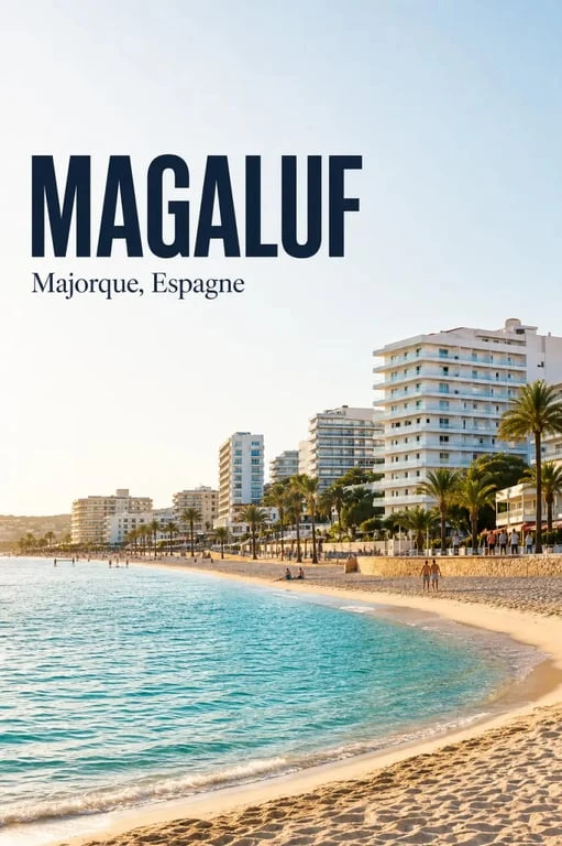 spain magaluf : vue panoramique de la plage et du front de mer à Majorque