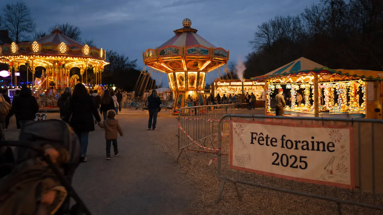 Fête foraine la roche sur yon 2025 : parc des expositions des Oudairies, manèges illuminés