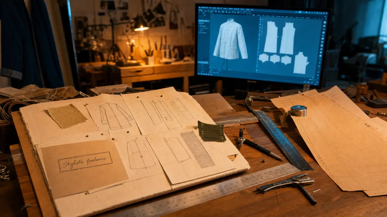 Styliste freelance dans un atelier mode avec Clo 3D