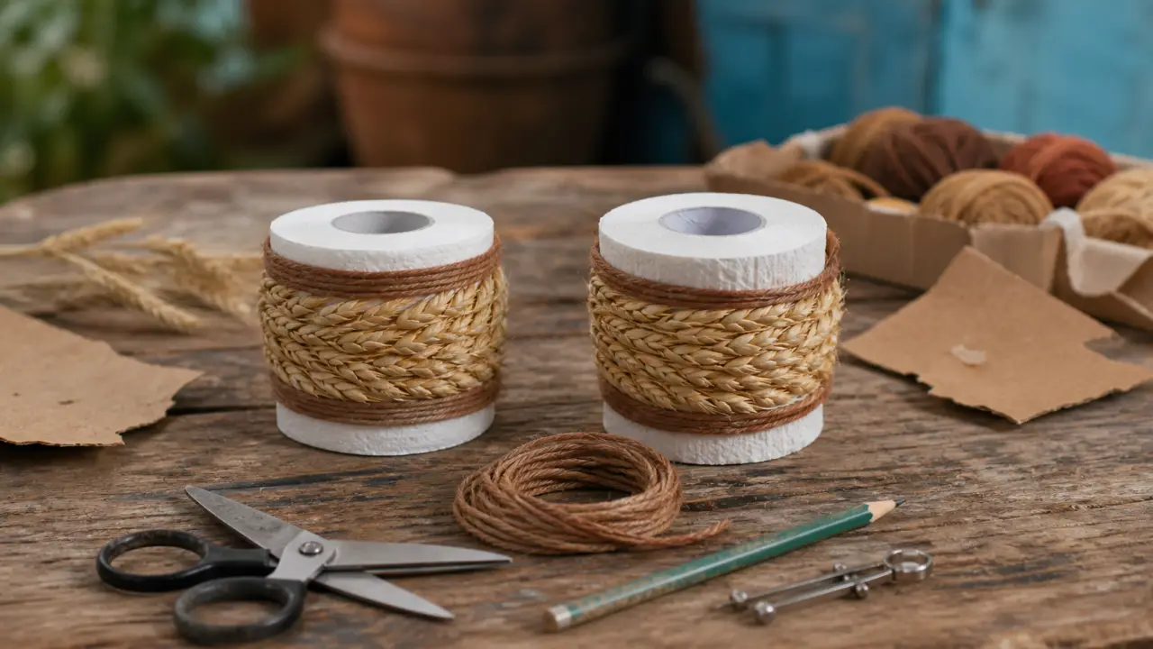 Comment faire des ponpons en laine avec du carton, rouleaux et laine sur table