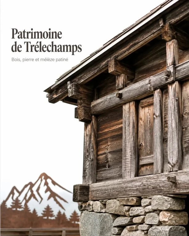 patrimoine de trelechamps avec un raccard en bois et des détails architecturaux montagnards