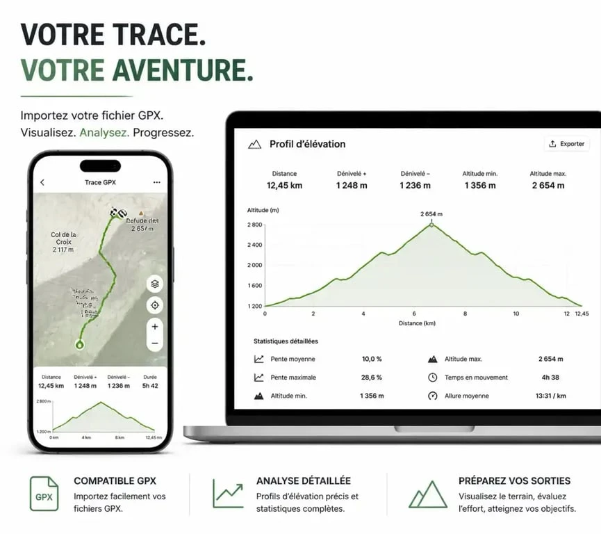 Visualisation d'un fichier GPX sur smartphone et ordinateur pour la randonnée