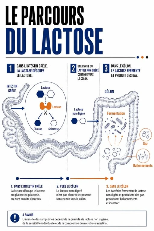 Schéma sur le lactose c est quoi : digestion du lactose et rôle de la lactase