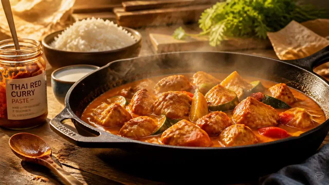 Recette avec pate de curry : poulet rouge, vert ou jaune, pâte de curry