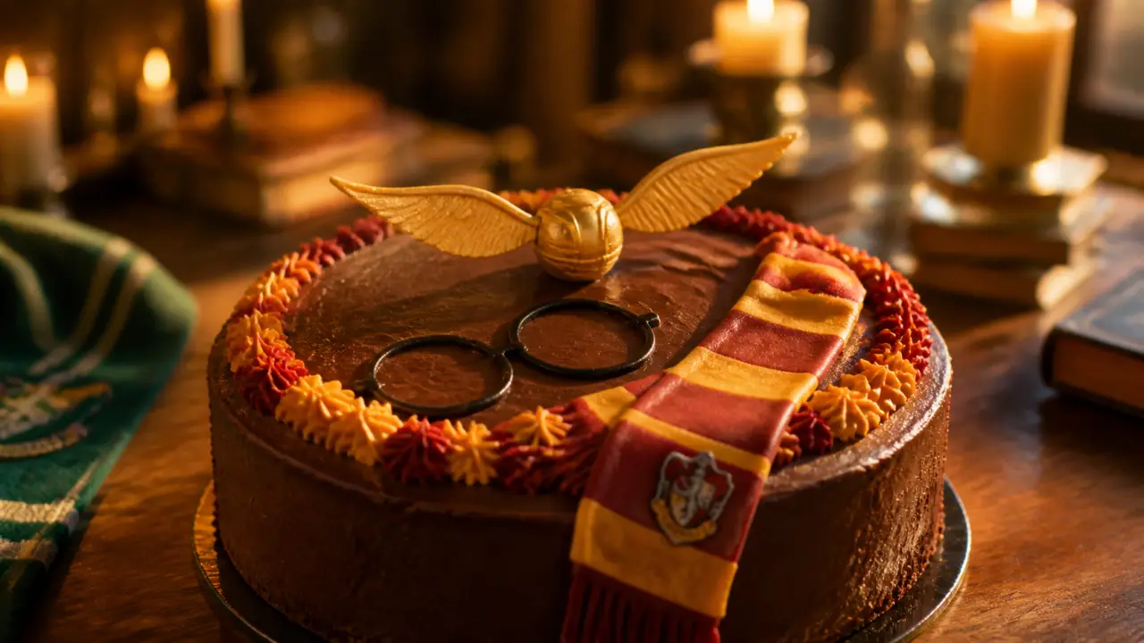 Recette gâteau harry potter facile : gâteau chocolat avec vif d’or et déco