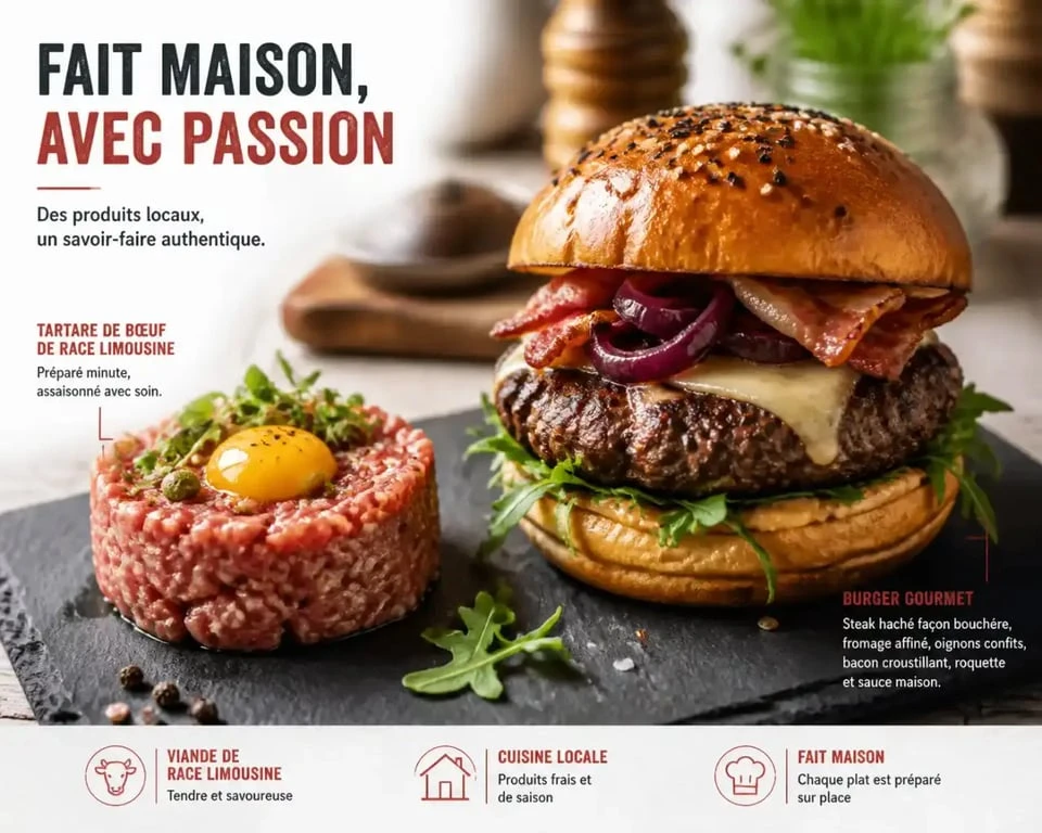 Saveurs du monde plat cuisine du monde burger et tartare produits locaux